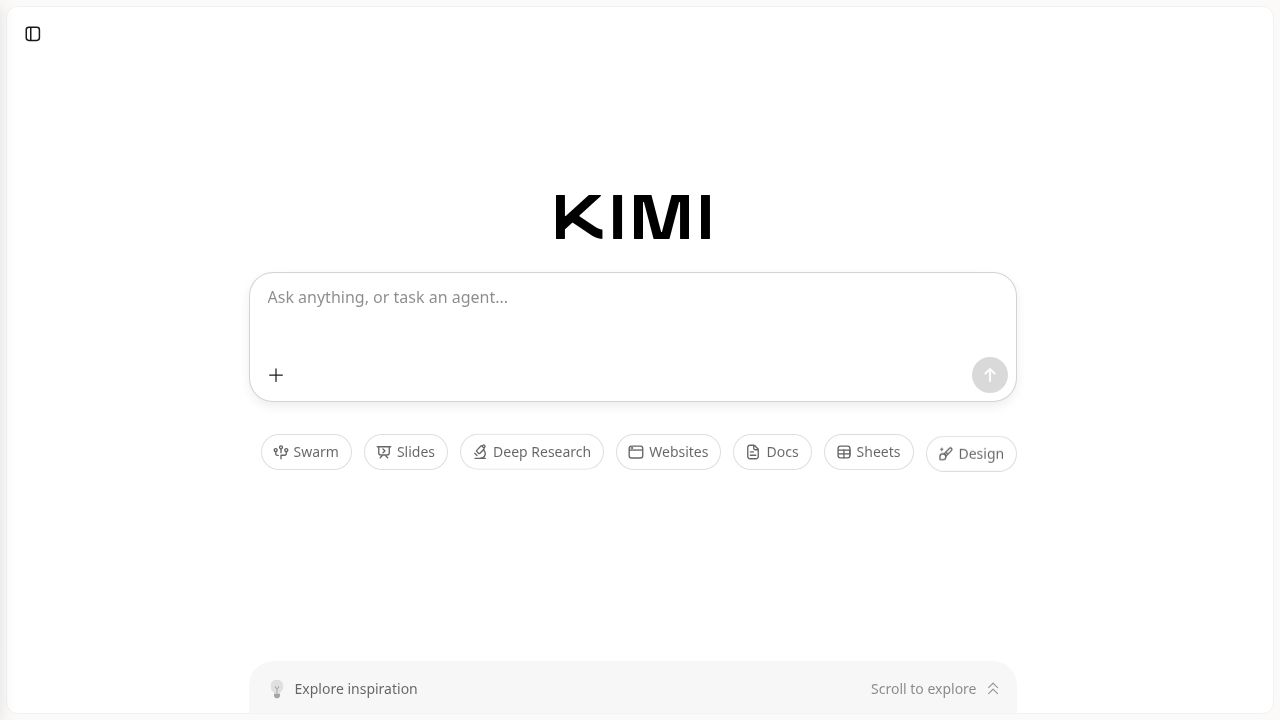 Kimi interface, a ChatGPT alternative for document and slide-deck work