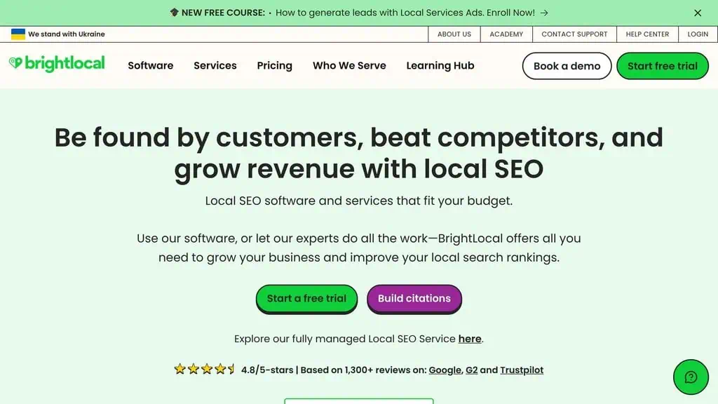 BrightLocal local SEO rank tracking and citations