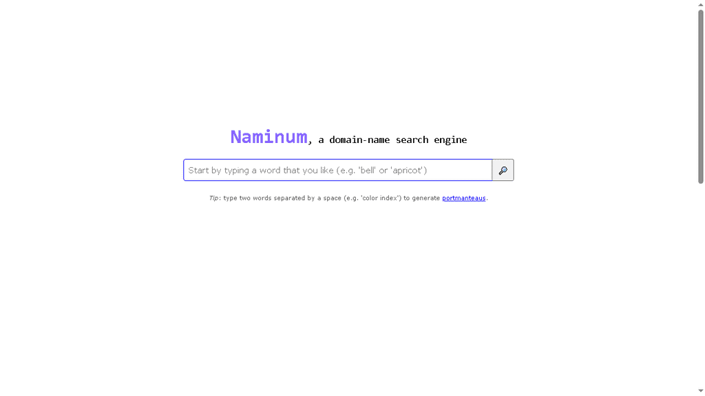 Naminum compound business name generator with simple keyword input and rapid name combinations