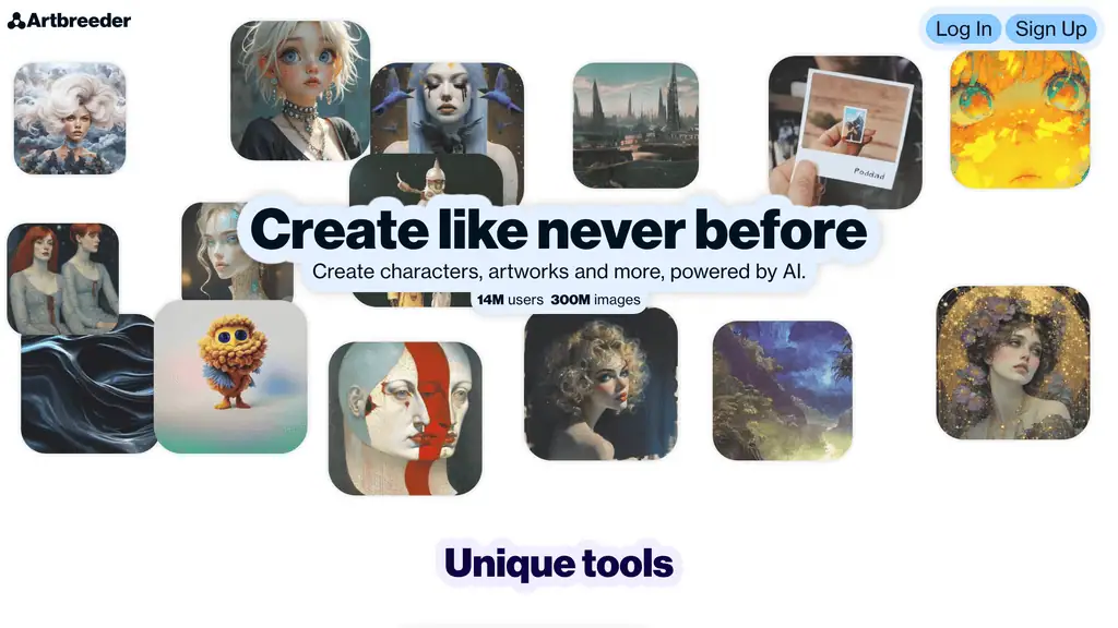 Artbreeder face blending and character generator