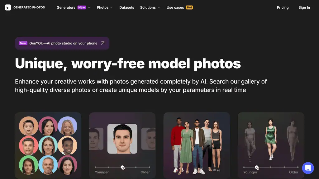 Generated Photos synthetic AI face generator