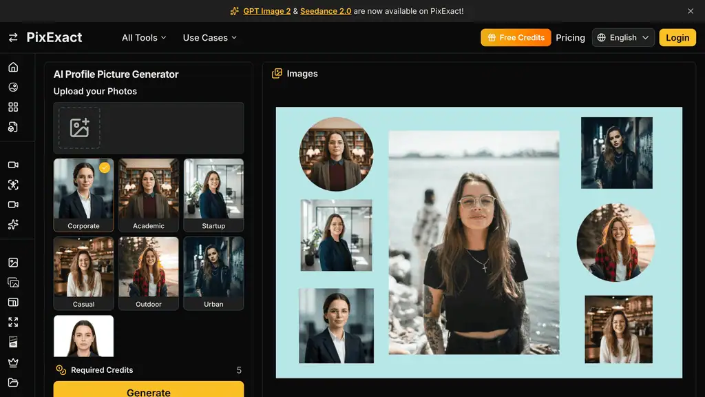 Pixexact AI profile picture and headshot generator