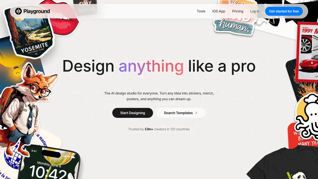 Playground AI free portrait generator homepage