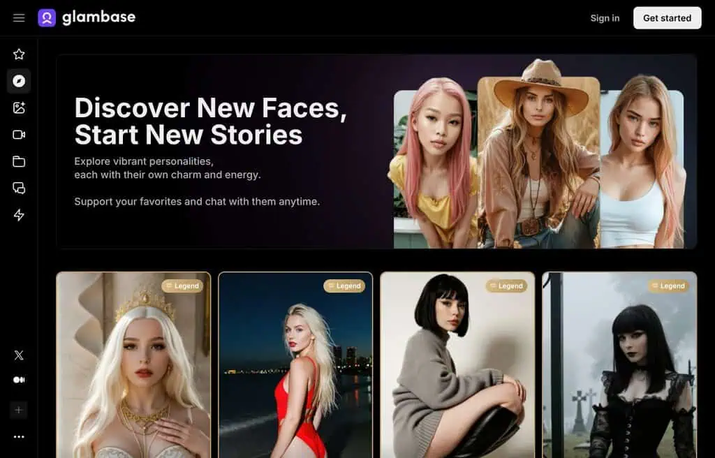 Glambase AI influencer creation platform