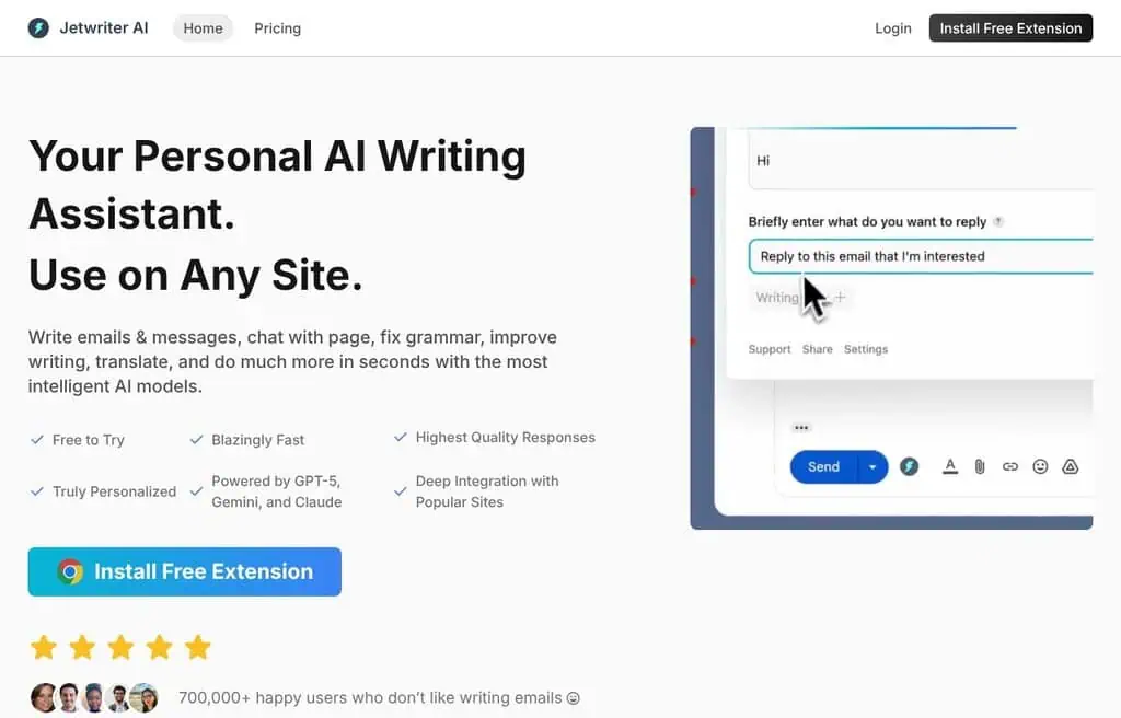 Jetwriter AI writing assistant