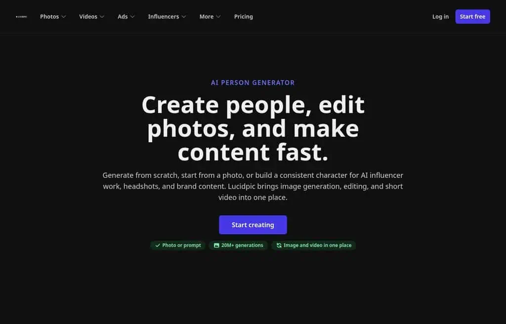 Lucidpic AI-generated people and stock photos