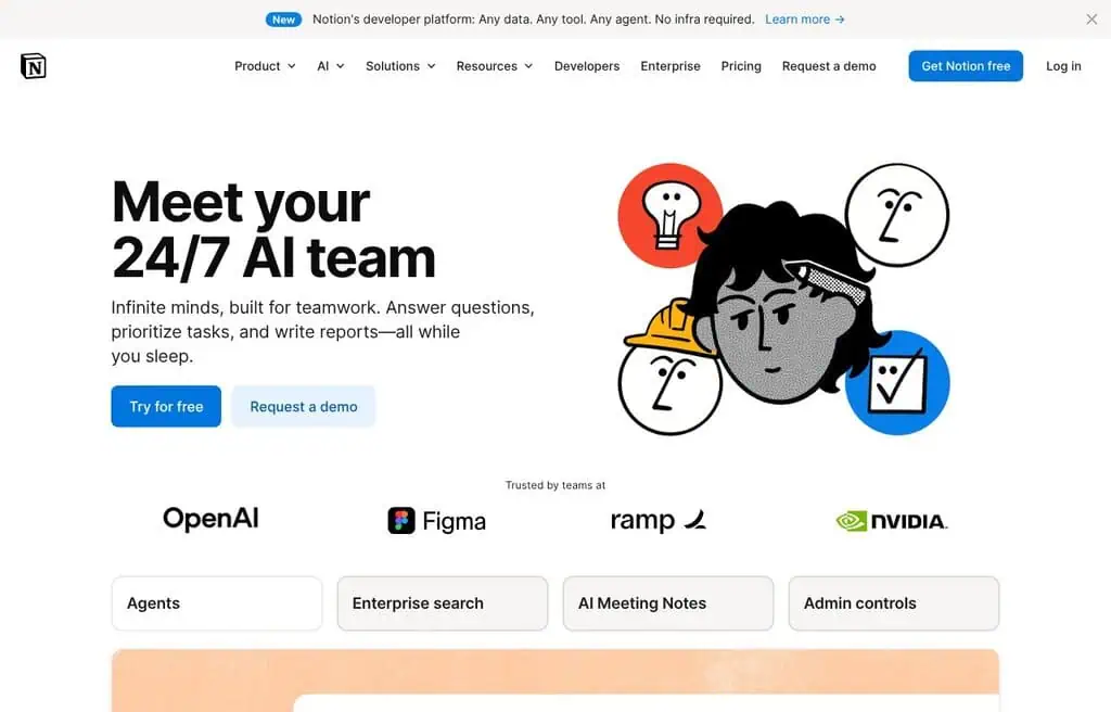Notion AI generating content inside the Notion workspace