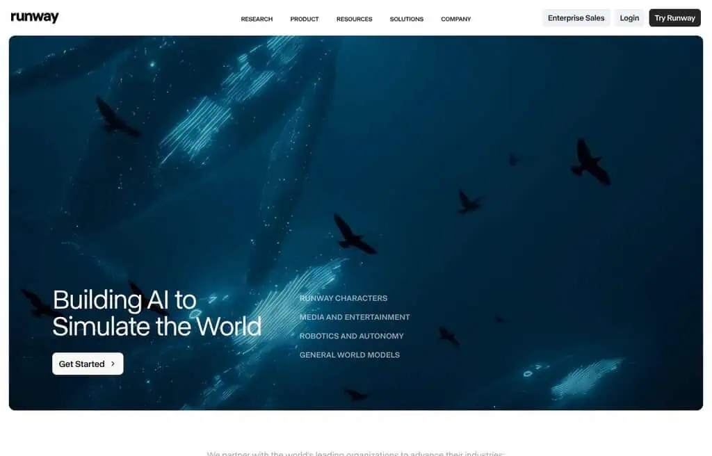 Runway AI video generation interface