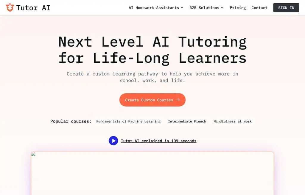 TutorAI interactive AI learning interface