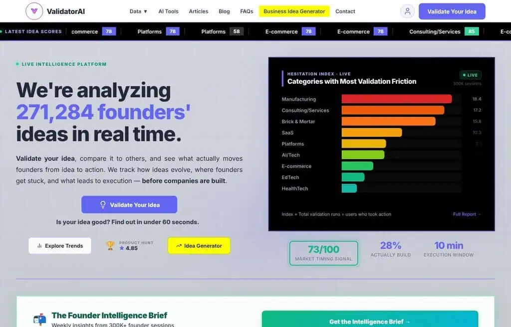 Validator AI startup idea validation tool