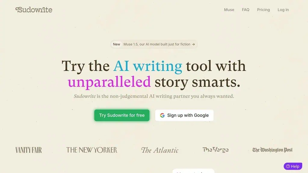 Sudowrite AI writer built for fiction and novels
