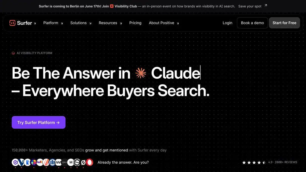 Surfer AI content writer and SEO content editor