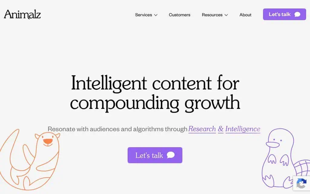 Animalz homepage - AI SEO agency