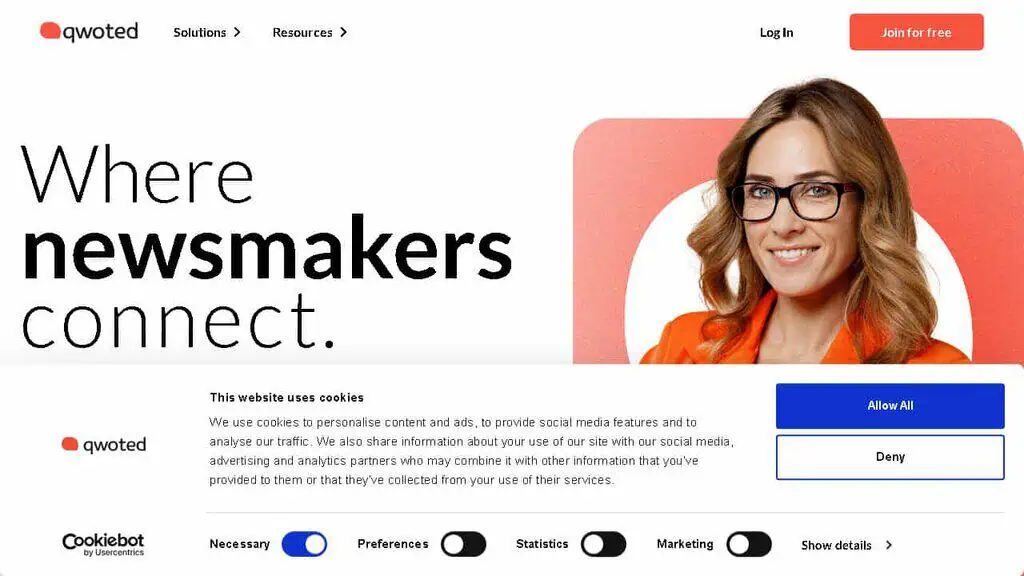 HARO Connectively platform showing journalist query categories for digital PR and link building