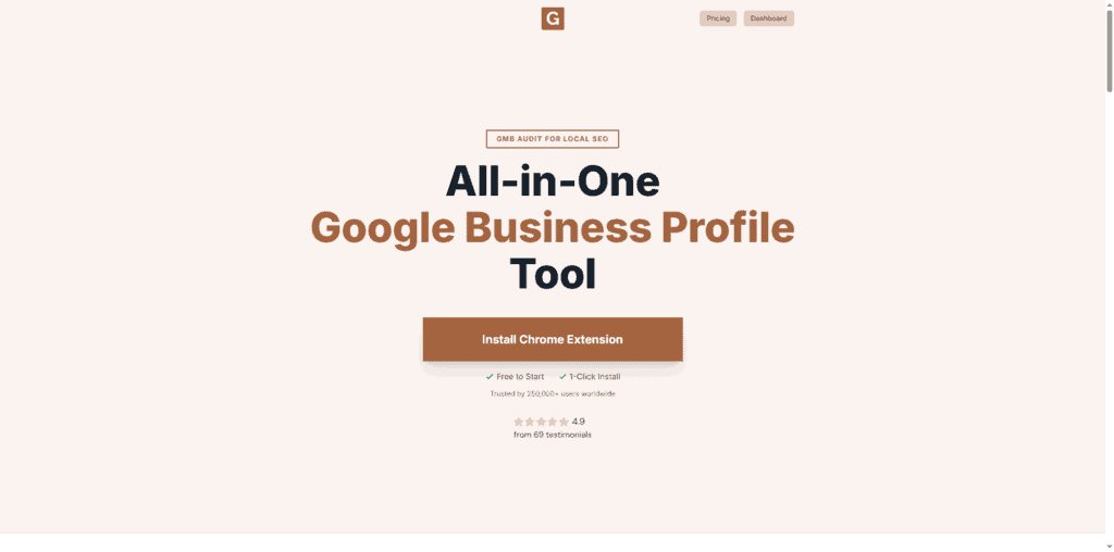 GMB Everywhere browser extension showing local SEO data and Google Business Profile insights