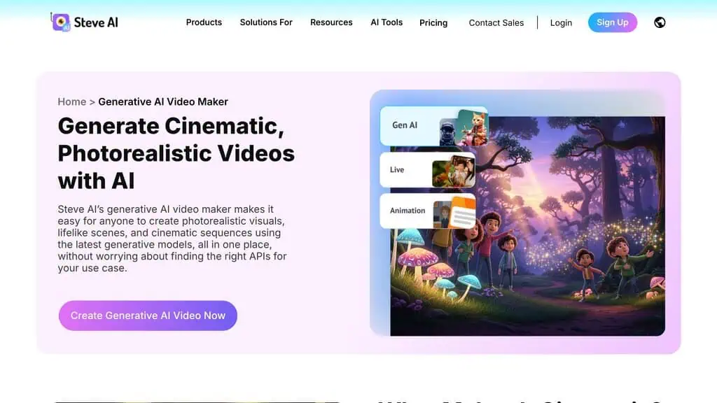 Steve AI generative AI video maker with character consistency