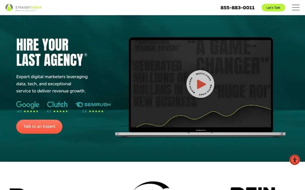 Straight North homepage - AI SEO agency