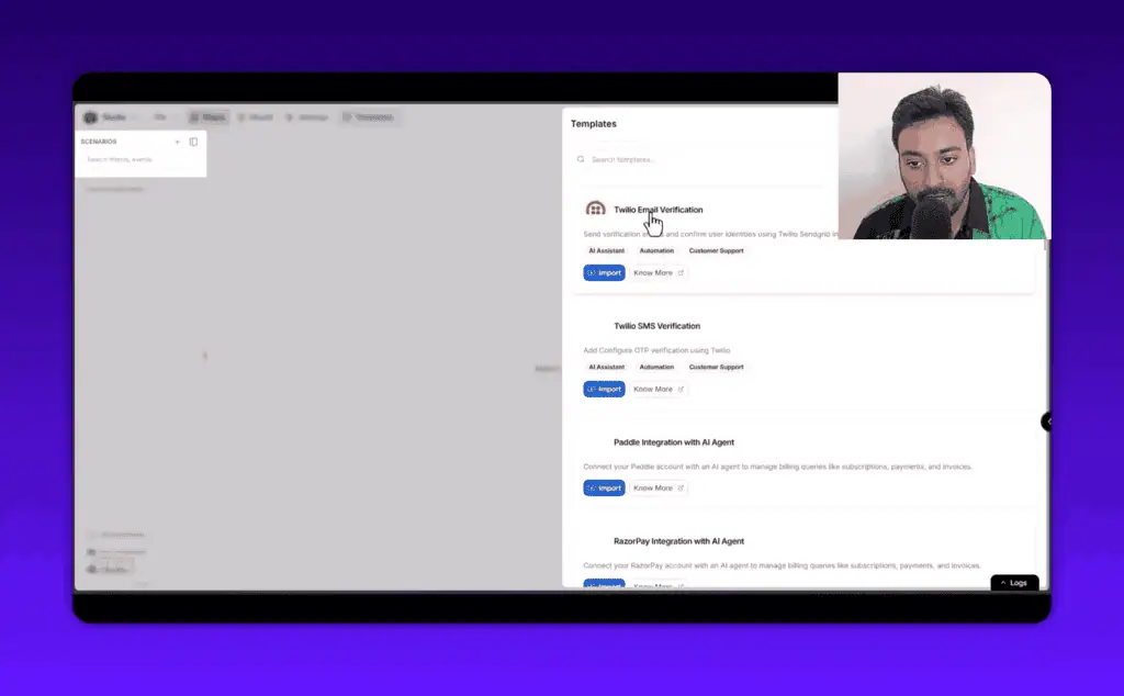YourGPT Studio templates overview showing available conversation flow templates