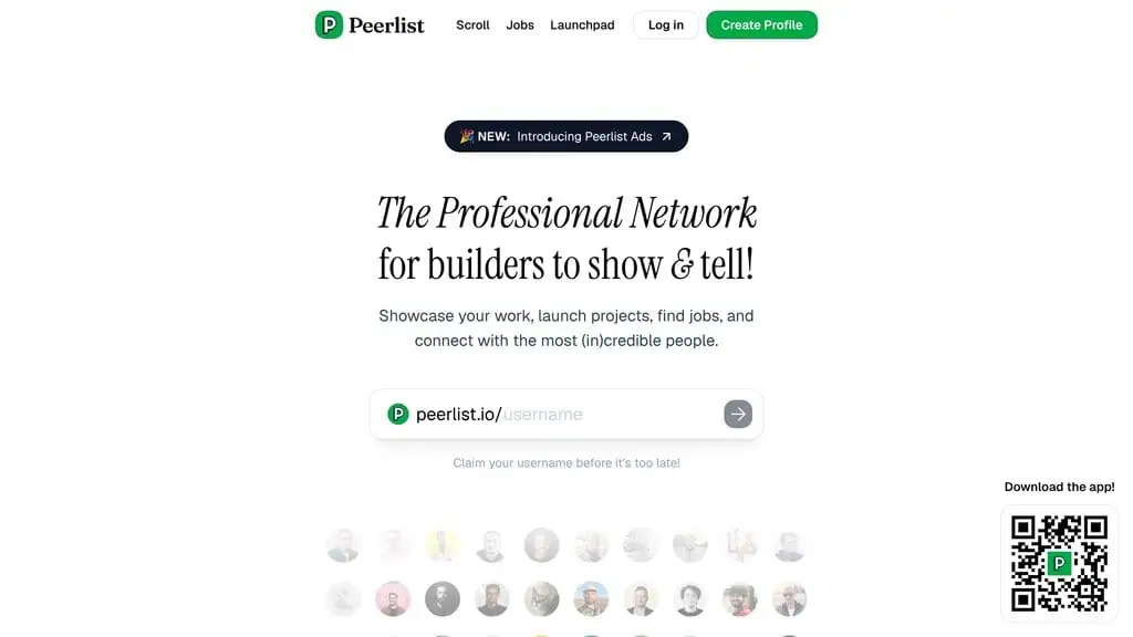 Peerlist homepage showing AI directory listing