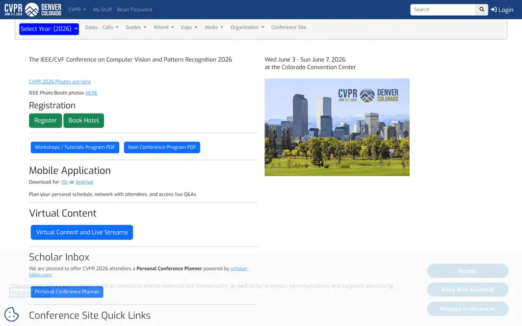 Homepage of the official CVPR 2027 website