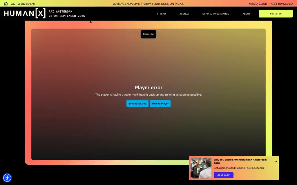 Homepage of the official HumanX Europe 2026 website