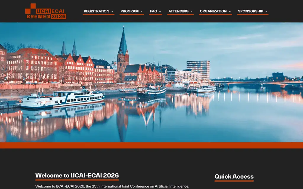 Homepage of the official IJCAI 2026 website