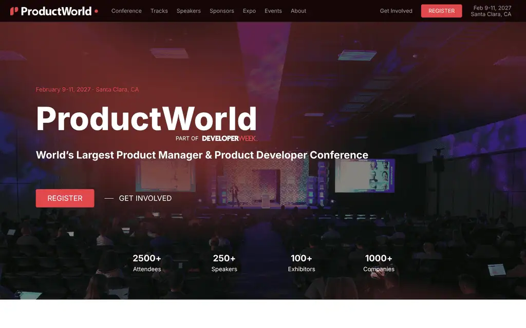 Homepage of the official ProductWorld 2027 website