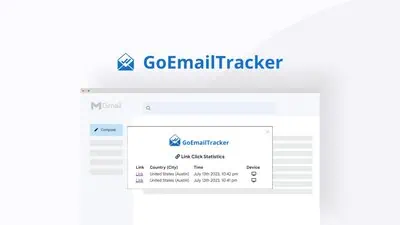 GoEmailTracker is a Gmail and Google Workspace browser extension that tracks email opens, link clicks, and recipient geolocation in real time.