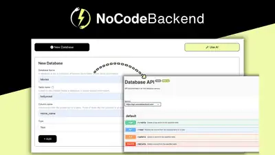 NoCodeBackend is a no-code platform that auto-generates REST APIs and database schemas in minutes without writing server code.