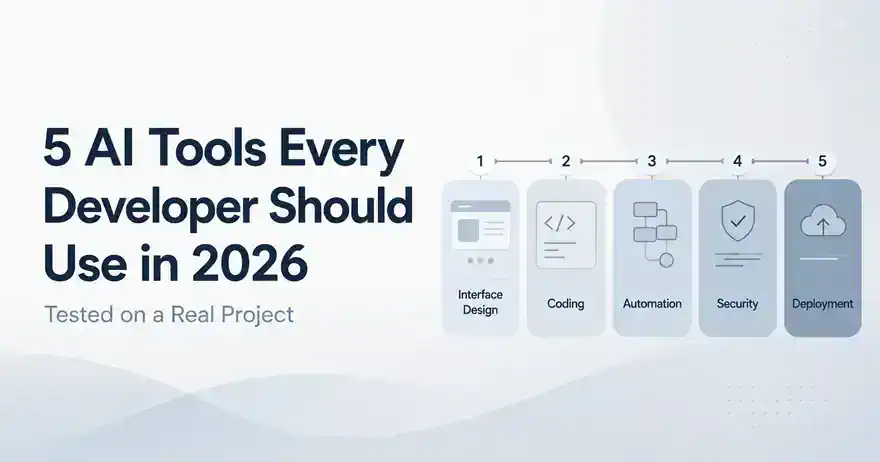5 AI tools every developer should use in 2026 across interface design, coding, automation, security and deployment