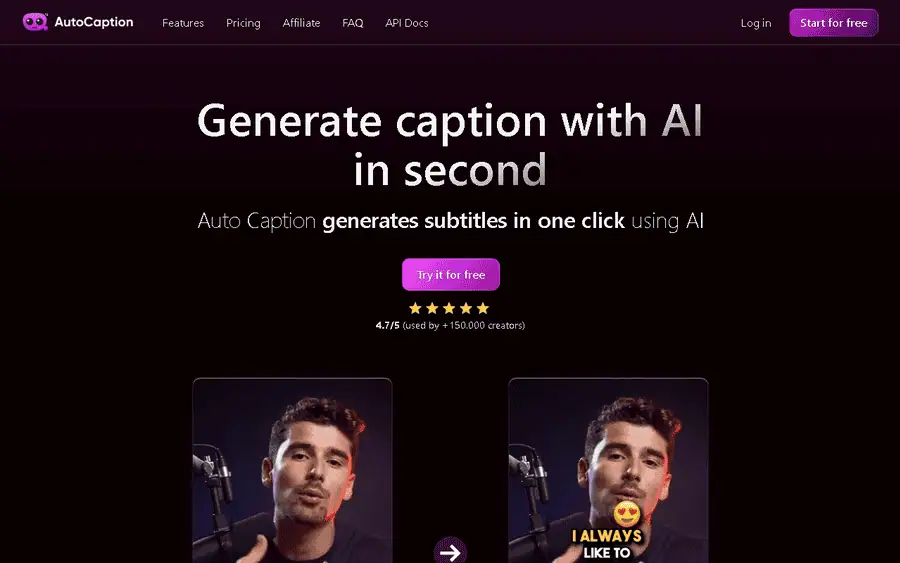 AutoCaption affiliate program - commission rates and program details