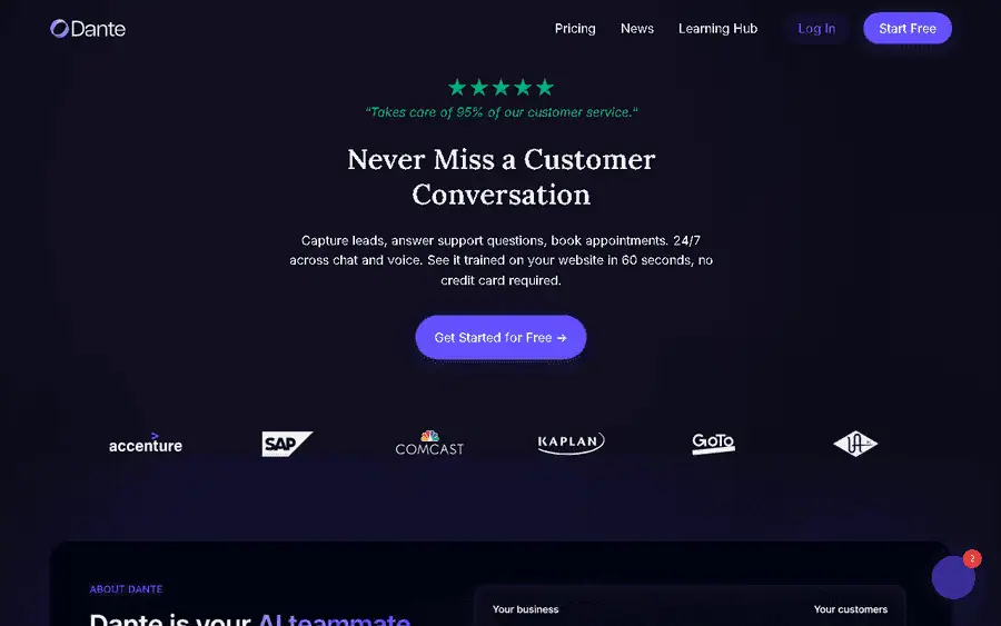 Dante AI affiliate program - commission rates and program details