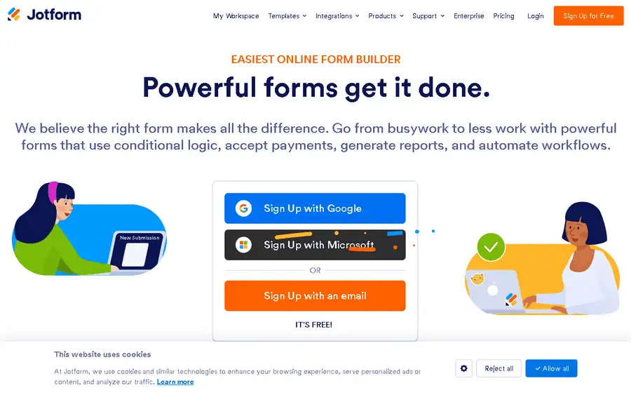 Jotform affiliate program - commission rates and program details