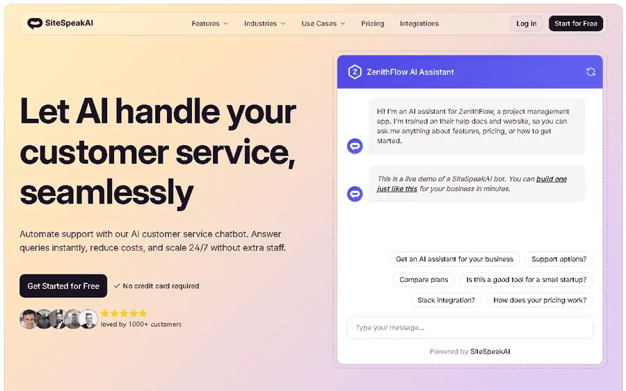 SiteSpeakAI affiliate program - commission rates and program details