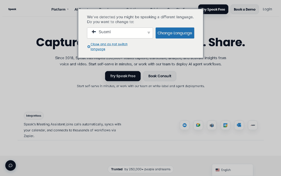 Speak AI affiliate program - commission rates and program details