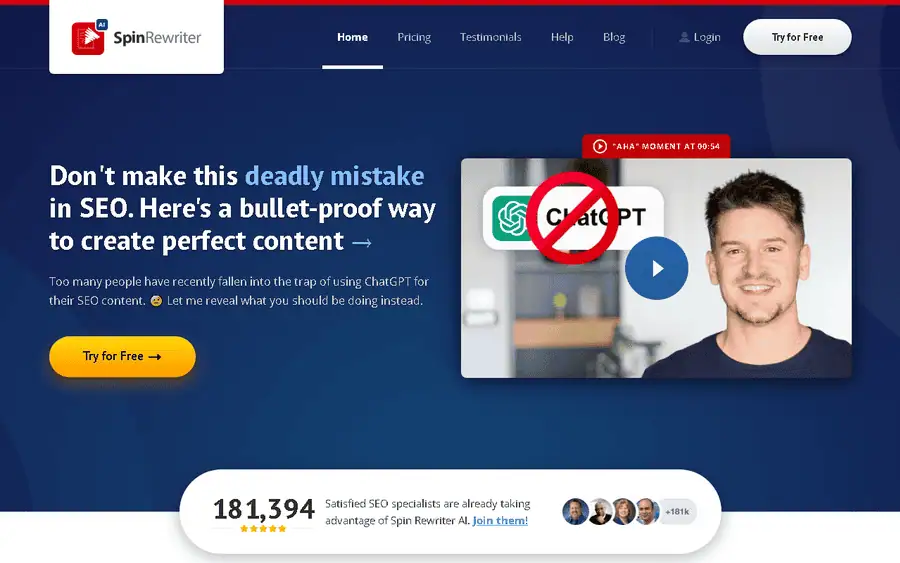 Spin Rewriter affiliate program - commission rates and program details
