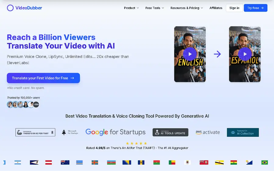 VideoDubber affiliate program - commission rates and program details
