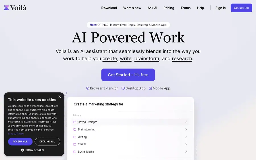Voila AI affiliate program - commission rates and program details