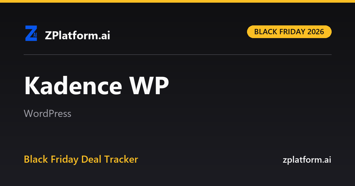 Kadence WP Black Friday 2026 deal