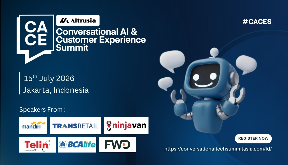 Conversational AI and Customer Experience Summit 2026 banner, Jakarta, July 15
