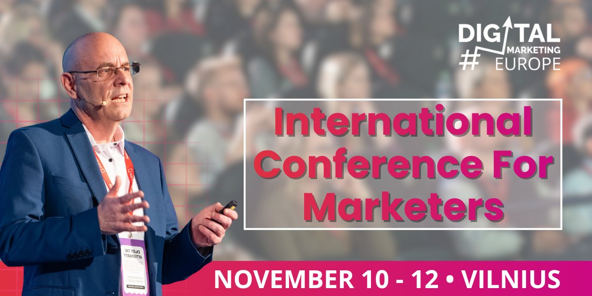 Digital Marketing Europe 2026 conference banner, November 10-12 in Vilnius